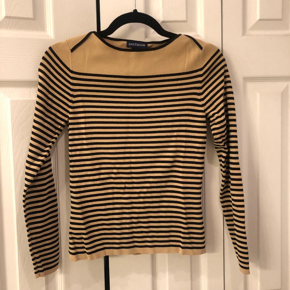 Ann Taylor Striped Scoopneck Sweater Size Small